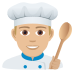 👨🏼‍🍳 man cook: medium-light skin tone display on JoyPixels